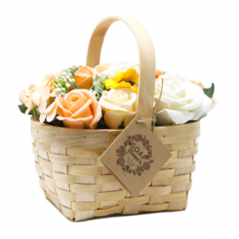 Large Orange Bouquet in Wicker Basket